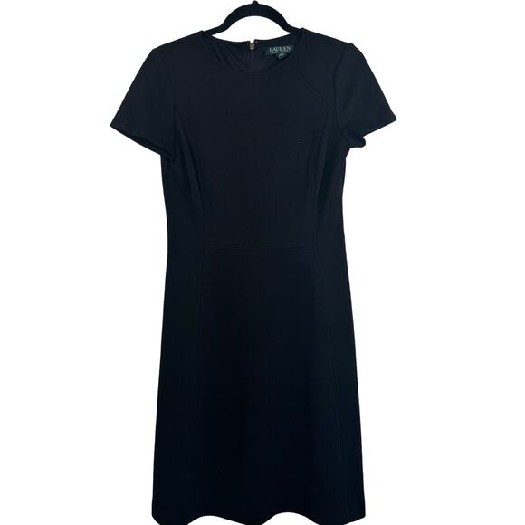 Lauren by Ralph Lauren Dresses & Skirts - Lauren Ralph Lauren Black Fit Flare Black Textured Career Dress Size 4 LBD LRL